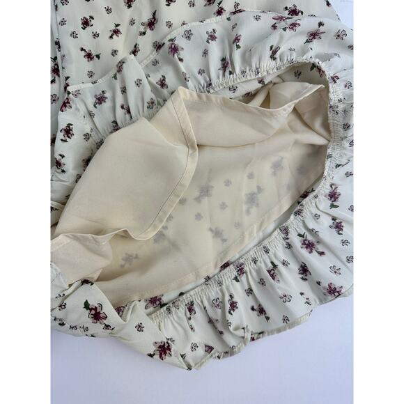 Sabo Skirt Size Large NWT Floral Print Drawstring Shorts Cream Ruffles Prairie - Picture 5 of 8